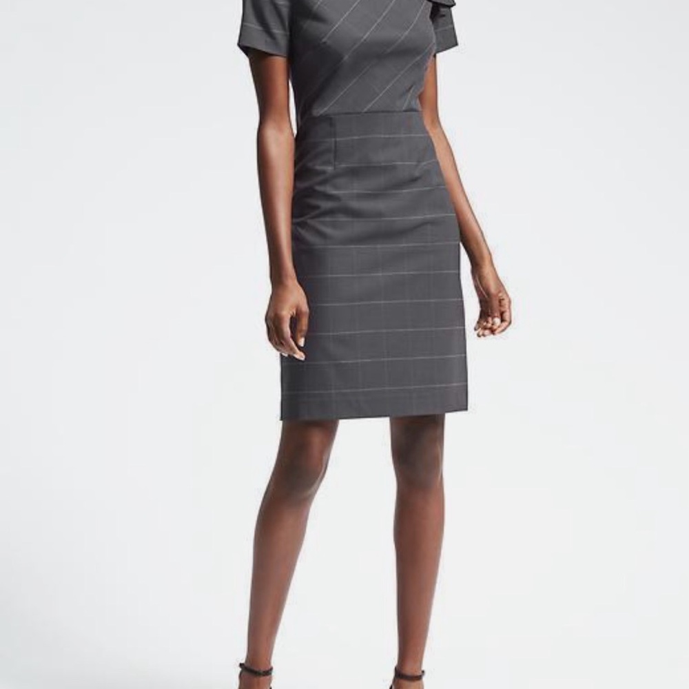 Banana Republic One Shoulder Gray Dress
